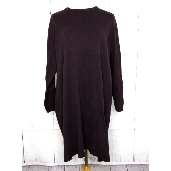 J.Jill Size 2X Knit Sweater Dress Knee Length Long Sleeve Ribbed Cuff/Hem Brown - Picture 1 of 6